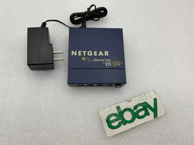 Netgear EN104TP 4-Port 10 Mbps Ethernet Hub RJ-45 with Uplink Button