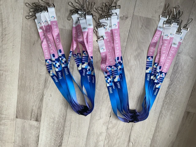 Porte badge tour de cou professionnel - Cordon bleu avec mousqueton