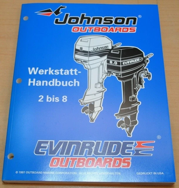 JOHNSON EVINRUDE EC 2 bis 8 Outboards Werkstatthandbuch OMC 1997 £68.98