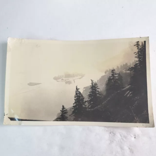 1943 Photo Treeline And Coulds Over Mountain Along Colombia River Near Dellies