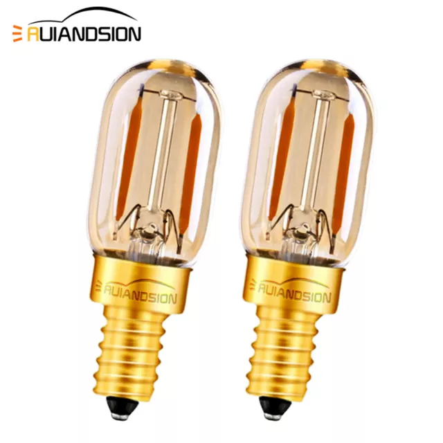 E12 E14 LED Réfrigérateur Four Ampoule Plafond Sel Lampe 2200K 12V-24V/ AC 220V