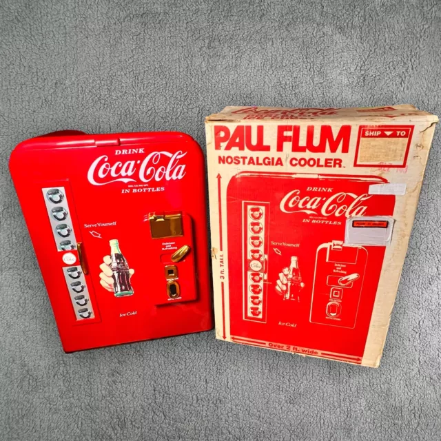 VTG Paul Flum Red Coca-Cola Coke Nostalgia 3FT Tall Portable Cooler Ice Chest