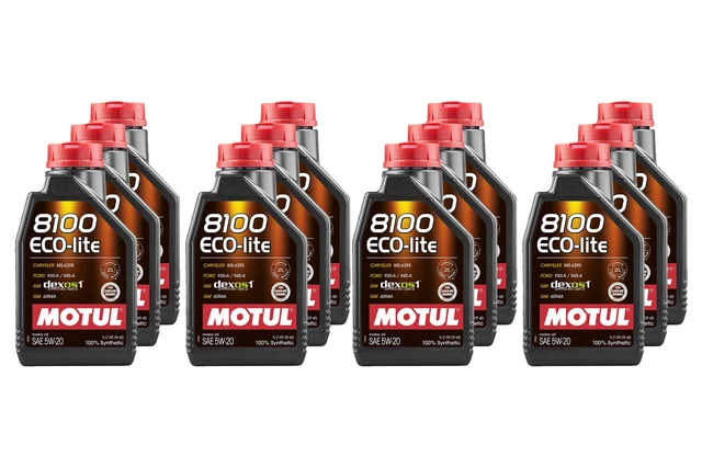 MOTUL USA 109102 8100 5w20 Eco-Lite Oil Case 12 x 1 Liter Dexos