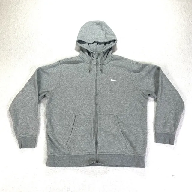 Nike Daily Hoodie Mens Size XL Gray Full Zip Fleece Swoosh