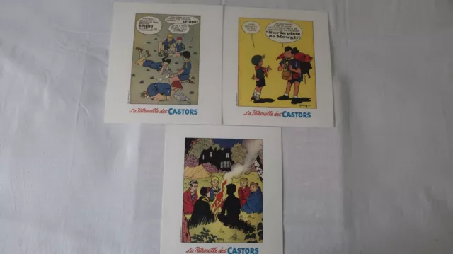 Lot de 3 ex-libris La Patrouille des Castors Mitacq Charlier