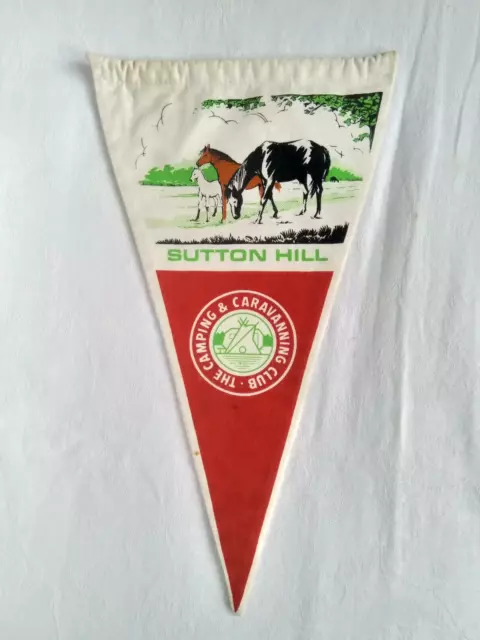 Vintage Sutton Hill Camping & Caravan Club Pennant Flag