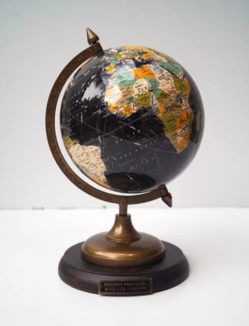 Black World Globe Map Rotating Stand Light Decor Earth Ocean for Kids Education