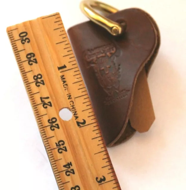 American Bench Craft Leather Holster Keychain Tooled For Any Frontier USA Made