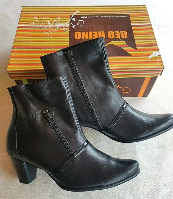 Bottines en cuir noir neuves Geo Reino Duroux taille 41 (pa)