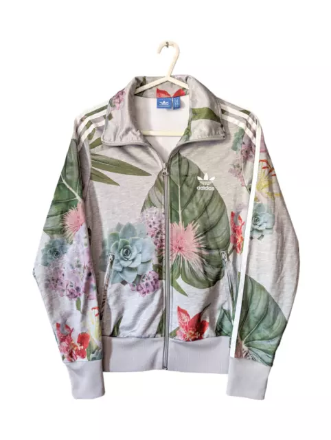 ADIDAS ORIGINALS JACKET Womens Size 10 Floral Pattern Track Top Multicoloured 39.99 PicClick UK