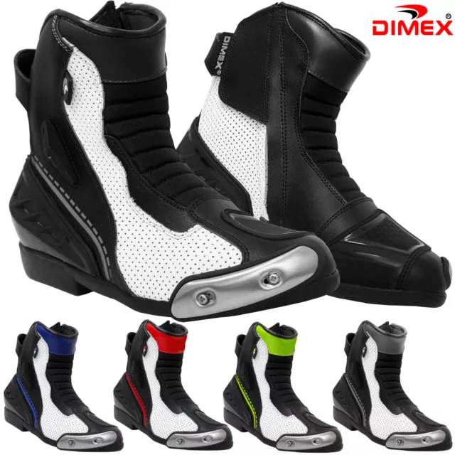 Leather Motorcycle Boots Motorbike Sports Adventure Short Ankle Shoes Racing CE