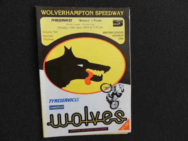 Wolverhampton Speedway v Bradford Dukes 31st May 1993  Programme