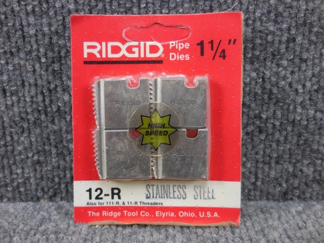 New Sealed Genuine RIDGID 1-1/4" Pipe Dies Stainless Steel 12-R 111-R 11-R 37930