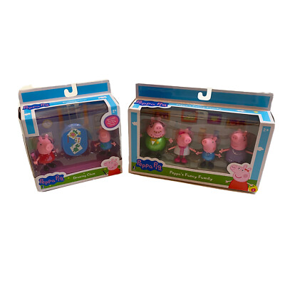 NEW PEPPA PIG Fancy Family Figure Playset Drawing Class Toys Bundle