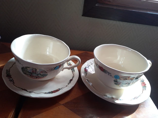2 Tasses à déjeuner Chocolat Sarreguemines Obernai