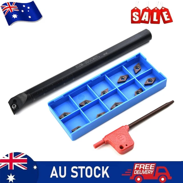 S12M-SDUCR07 12mm Lathe Boring Bar Turning Tool Holder + DCMT0702 Carbide Insert