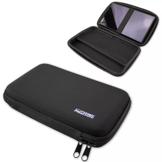 caseroxx GPS-Case per Garmin Drivesmart 61 LMT-D in nero fatto di fibra artifici