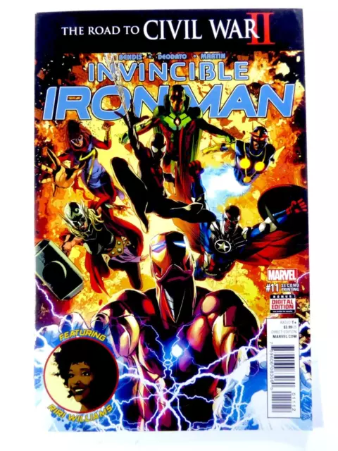 Marvel INVINCIBLE IRON MAN (2016) #11 Riri Williams App 2nd Print VF+ (8.5)