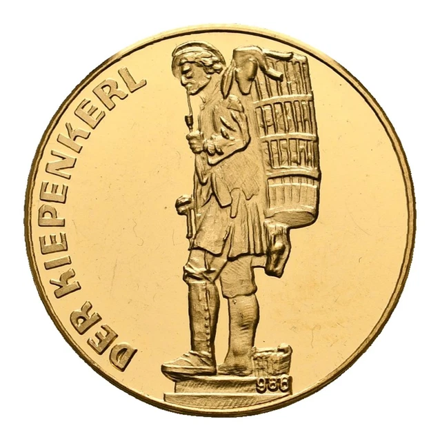 WEST GERMANY GOLD medal O.J. Münster Kiepenkerl PP - Weight: 3.4g/986 £ ...