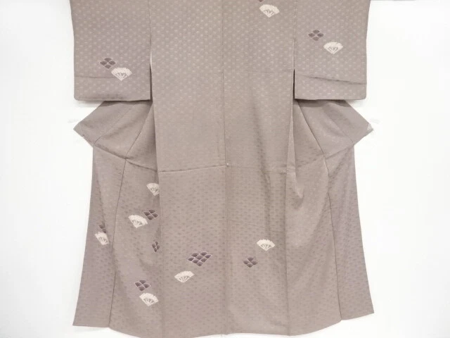39078# Japanese Kimono / Antique Kimono / Shibori / Folding Fan Pattern