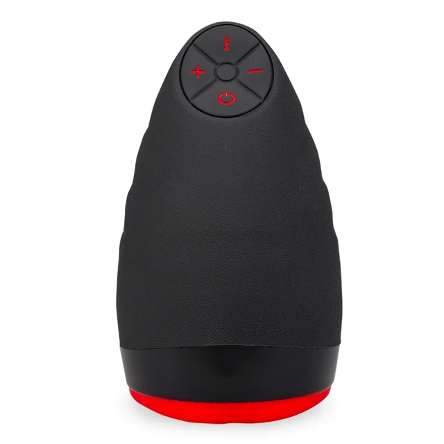 Masturbateur Automatique Chauffant LOVE AND VIBES - Suceur De Pénis Avec Vibrations - Noir/Rouge - Neuf