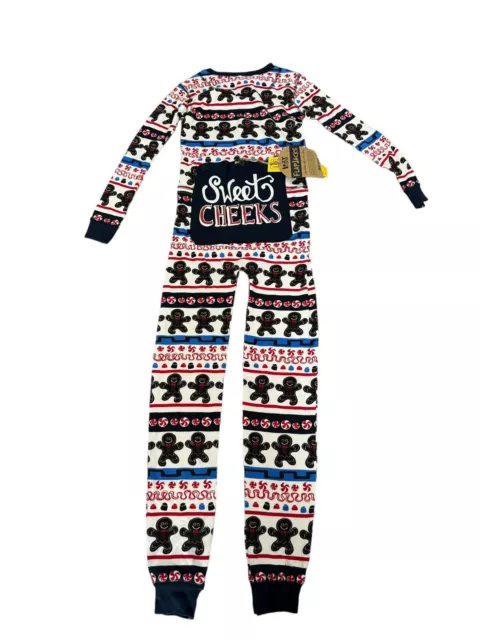One-piece Pajamas Youth 12 Gingerbread Man Sweet Cheeks Flapjack Christmas