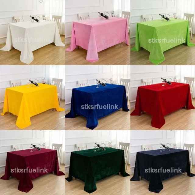 Velvet Tablecloth Rectangle Solid Table Cloth for Weddings, Banquets