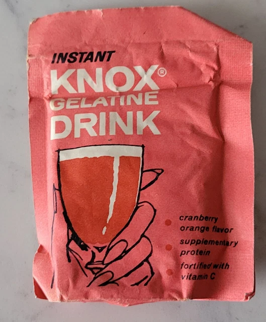 VINTAGE PACKET OF Instant Knox Gelatin Drink Cranberry Orange Flavor