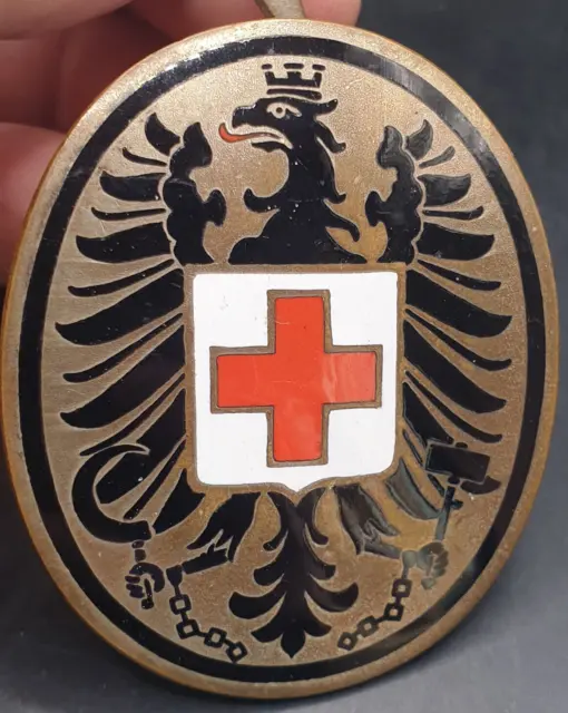 Altes Österreich Mützenabzeichen Orden Rote Kreuz Nummeriert! Emailie RAR