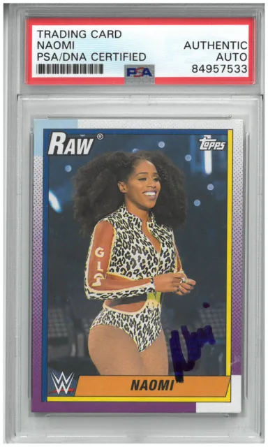 Naomi Signed Autograph Slabbed Wwe 2021 Topps Heritage Card Psa Dna