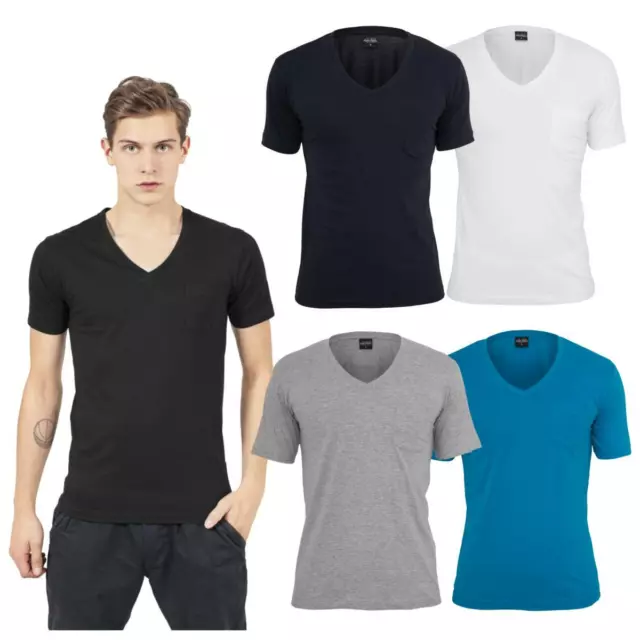 Urban Classics V-Neck Pocket Tee T-Shirt Basic Oberteil Regular V-Ausschnitt