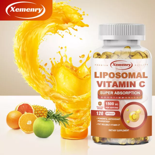 Vitamine C Liposomale 1500mg - Booster Immunitaire, Haute Absorption,Liposoluble