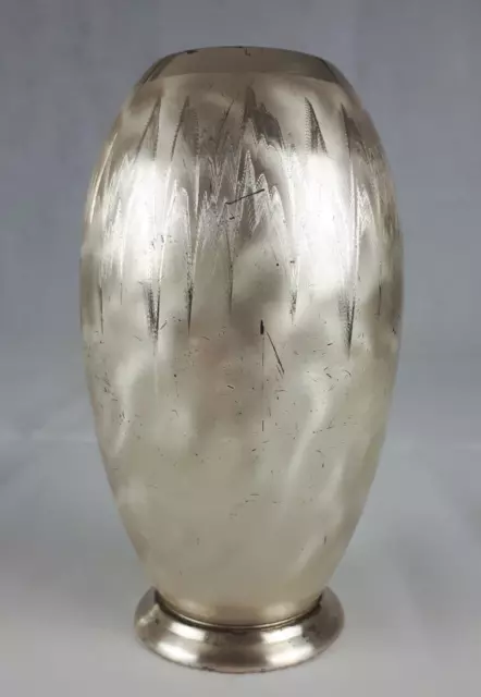 Art Déco WMF Ikora kleine Vase Metall, versilbert, Zackenmuster 1930er
