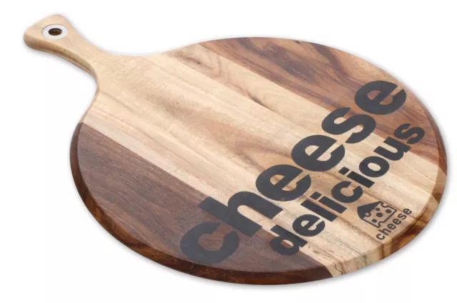 Grande Redondo Acacia Madera para Picar Tabla de Quesos Madera para Servir Tabla