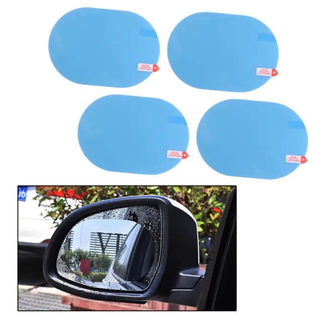 4pcs Rainproof Car Rearview Mirror Sticker Anti-Fog Protective Film Rain Shield