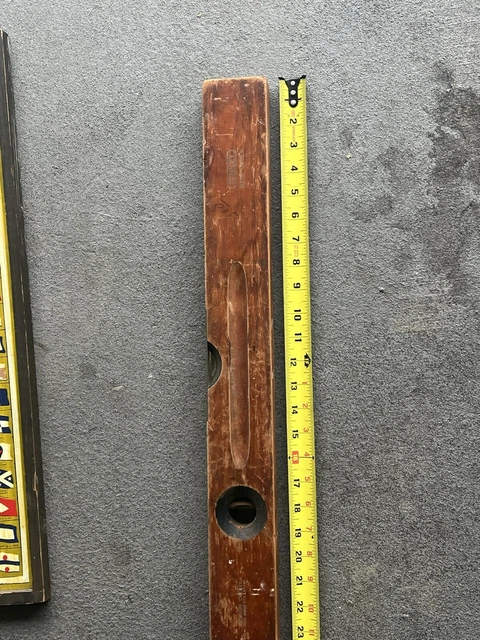 Fine Vintage 12" STANLEY NO. 104 Sweetheart Cherry Wood/Brass Level Made in USA!