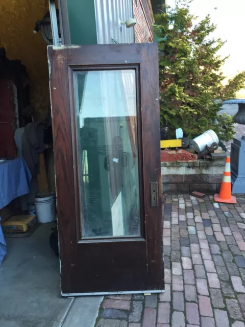 Ar 11 Antique Full View  Park Avenue Beveled Glass Ok Entrance Door 34 Inch