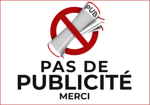 2x Sticker STOP PUB - Autocollant PAS DE PUBLICITÉ - Étiquette boîte aux lettres