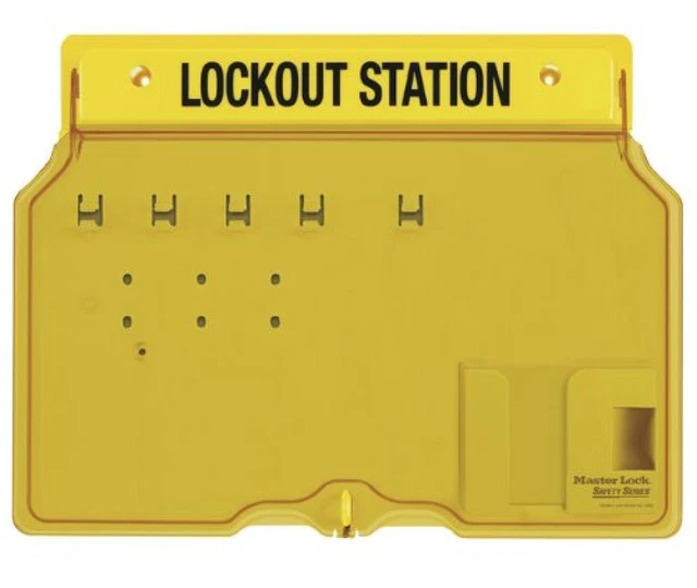 (TG. Unfilled) Master Lock - Stazione di blocco con 4 lucchetti con coperchio, U