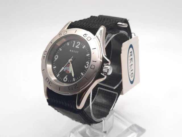 New Mens Ohio State Relic Watch New Battery 42mm Black Dial Silver Tone Case New Mens Ohio State Relic Watch New Battery 42mm Black Dial Silver Tone Case