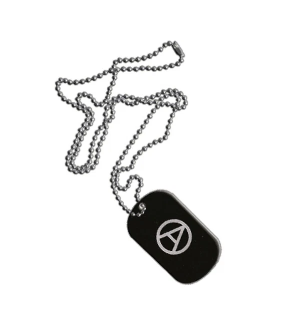 Dog Tag Fahne Flagge Anarchy Anarchie DogTag 3x5cm Kette mit Anhänger