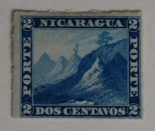 Nicaragua Stamp, 1878, sc#9, Mint, Hinged, OG, Roulette