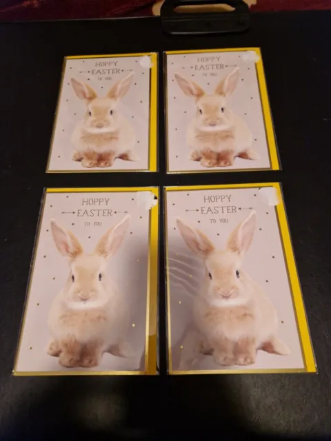 4 Easter Cards - rabbit