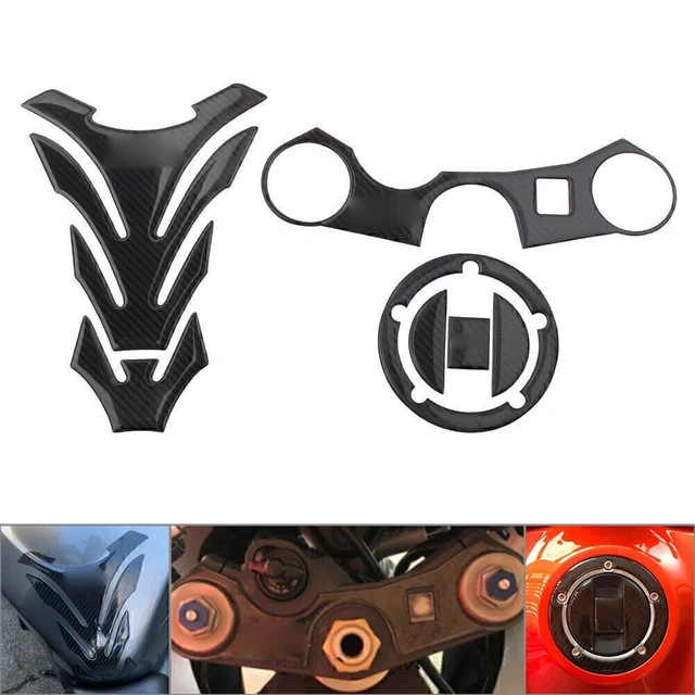 Real Carbon Fiber for GSXR 1000 750 600 Protector 3D Decal Gas Tank Pad Stickers