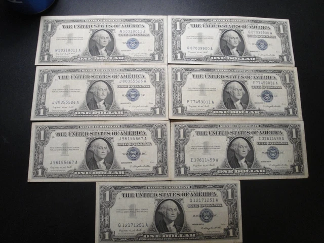 (1) $1.00 Series 1957-A Silver Certificate VG-F Circulated Condition