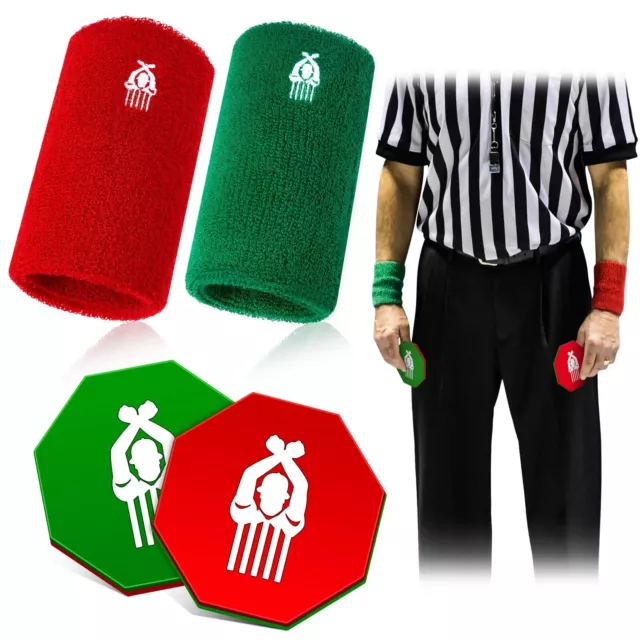 1 Piece Wrestling Flip Disc Pliable Plastic Referee Coin and 2 Pieces Arm Wre...