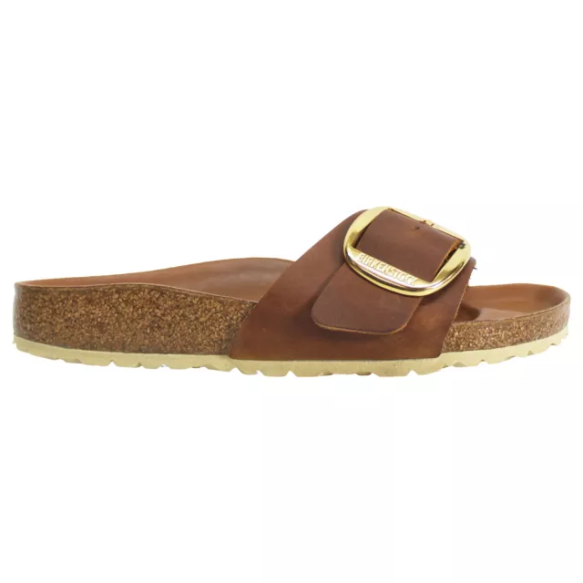 Birkenstock Madrid Big Buckle Metallic Suede Womens Sandals Cognac- 38 EU - UK 5