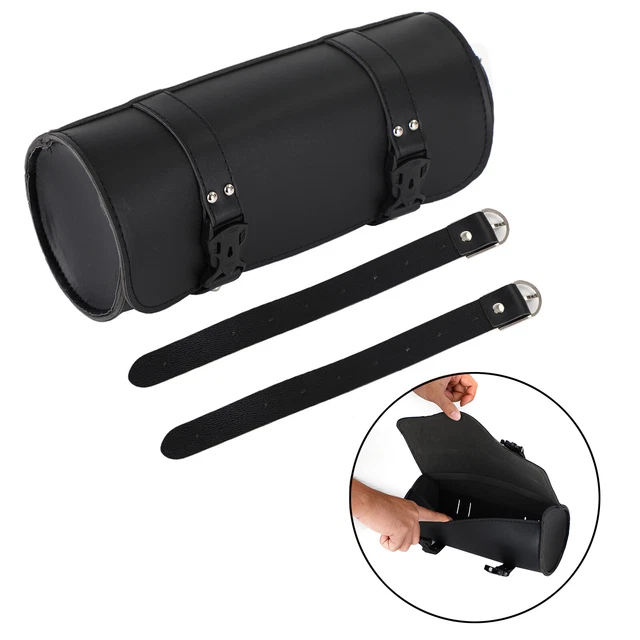 Moto Fourche Avant Outil Sac Pochette Bagages SaddleBag Universel E3 BLK