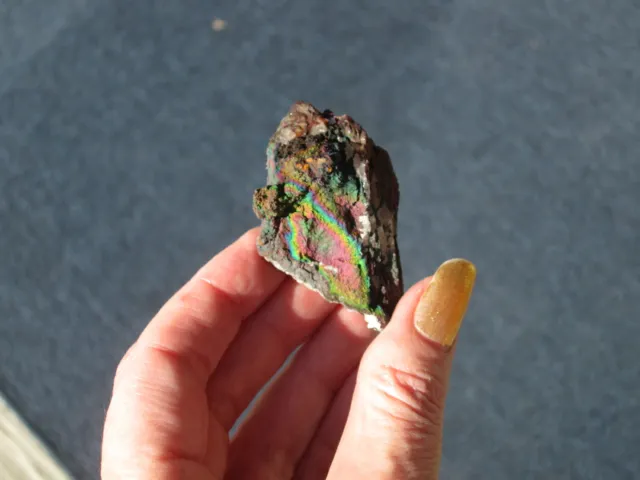 Rare Metallic Rainbow Turgite On Quartz Crystal~Graves Mtn. Georgia~@@