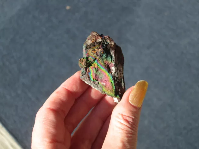 Rare Metallic Rainbow Turgite On Quartz Crystal~Graves Mtn. Georgia~@@